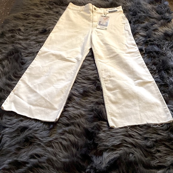 🐥🌷Wide Leg Raw Hem Jeans Size 7/28 - Picture 4 of 7